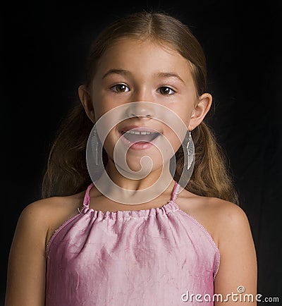 Cute Mixed Race Girl With Mouth Open Royalty Free Stock 