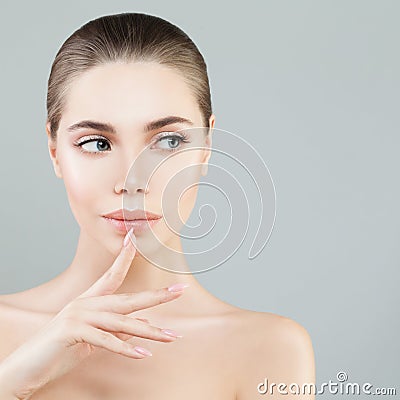 Cute Model Woman with Healthy Skin Stock Photo