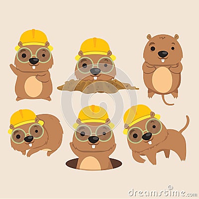 Cute Mole. Vector Illustration