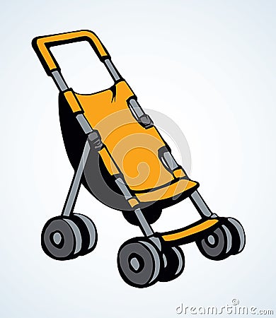 Baby carriage. Vector drawing icon Vector Illustration