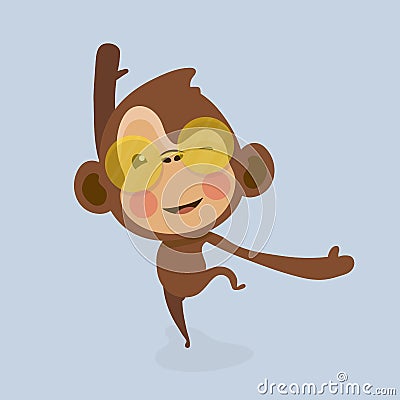 Cute monkey cartoon. Vector Illustration