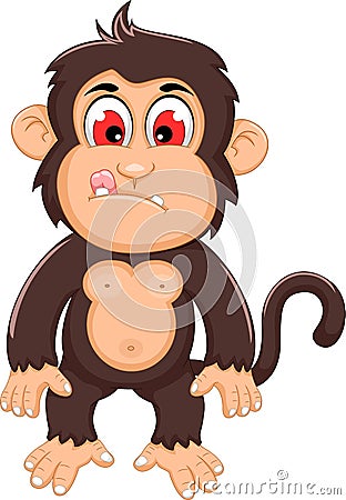 Cute monkey cartoon standing Stock Photo