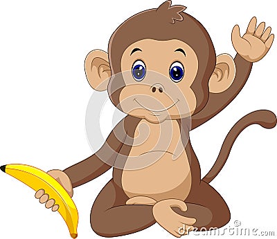 Cute monkey Vector Illustration