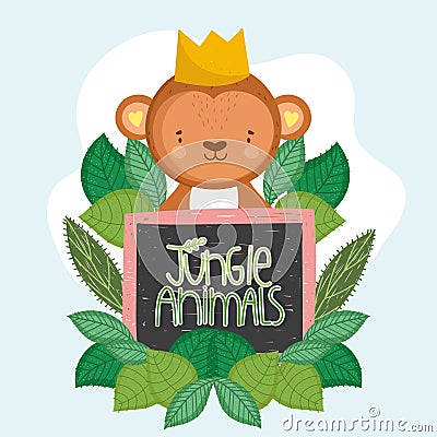 cute monkey jungle Vector Illustration
