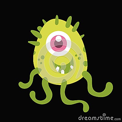 Cute monster cartoon character 008 Vector Illustration