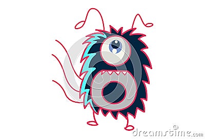 Cute Monster. Cartoon Illustration