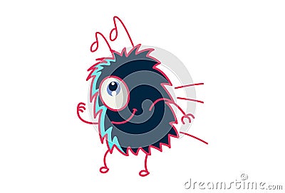 Cute Monster. Cartoon Illustration