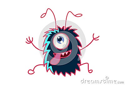 Cute Monster. Cartoon Illustration