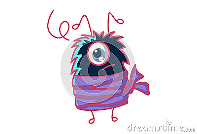 Cute Monster. Cartoon Illustration