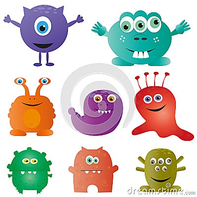 Cute monsters Vector Illustration