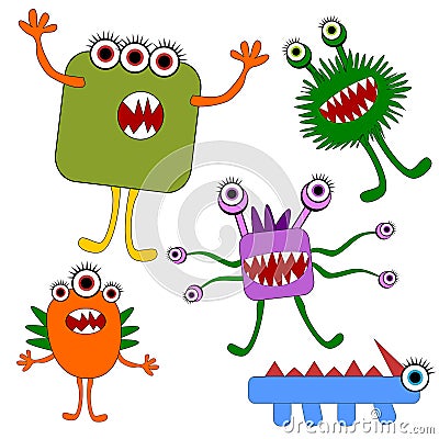 Cute monsters cartoon Stock Photo