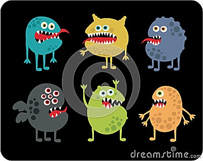 Cute monsters set. Vector Illustration