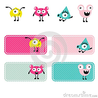 Cute monsters vector creations. Vector Illustration