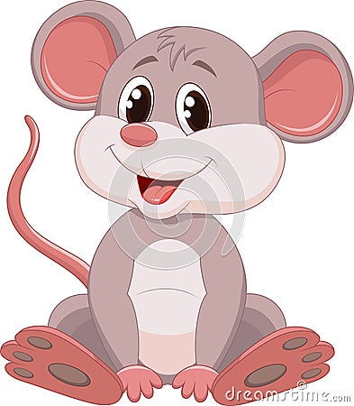 Cute mouse cartoon Vector Illustration