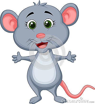 Cute mouse cartoon Vector Illustration