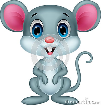 Cute mouse cartoon Vector Illustration