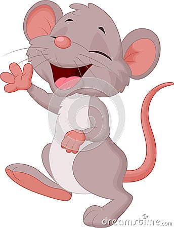 Cute mouse cartoon posing Vector Illustration