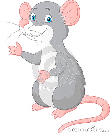 Cute mouse cartoon presenting Vector Illustration