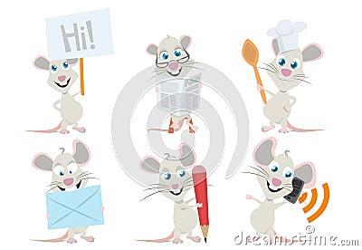Cute mouse character Vector Illustration