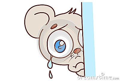 Cute mouse Crying. Stock Photo