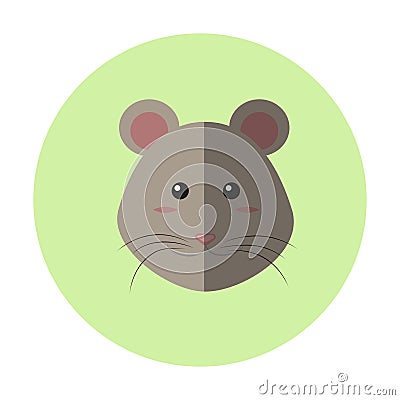 Cute mouse flat vector icon. Cartoon Illustration