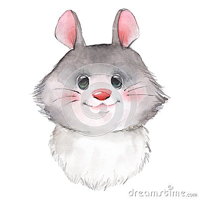 Cute mouse, watercolor illustration 1 Cartoon Illustration