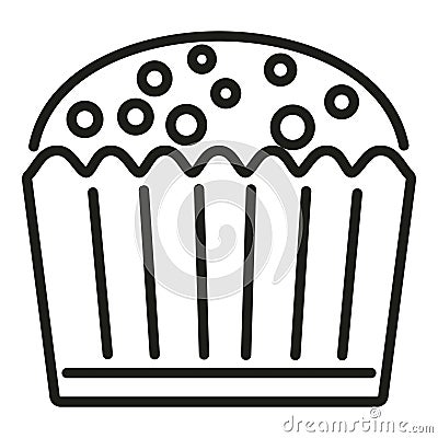 Cute muffin icon outline vector. Cake food Vector Illustration