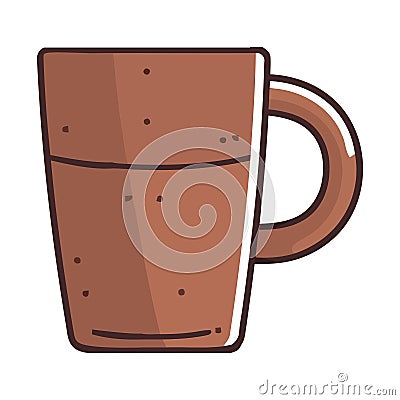 A cute mug of cappuccino Vector Illustration