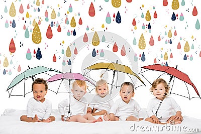 Cute multiethnic toddlers Stock Photo