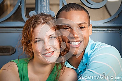 Cute multiracial couple Stock Photo