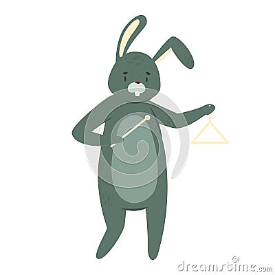 Cute musician rabbit Vector Illustration