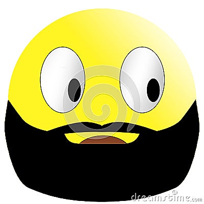 Cute muslim emoticon, emoji with mustache and beard - illustration Cartoon Illustration