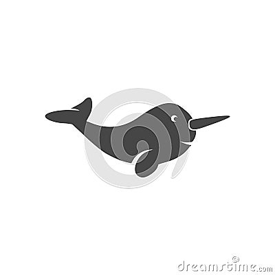 Cute narwhal icon Stock Photo