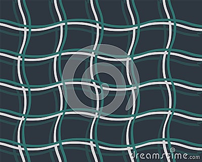 Cute navy background with elegant decoration with interlaced curved green and grey lines in the form of a grid. Adorable luxury Vector Illustration