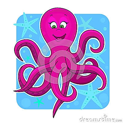 Cute octopus Vector Illustration