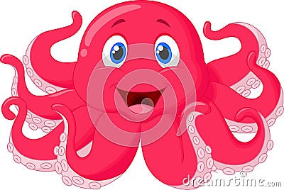 Cute octopus cartoon Vector Illustration