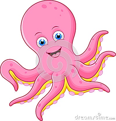 Cute octopus cartoon Vector Illustration