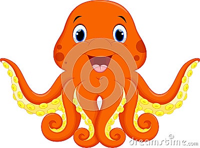 Cute octopus cartoon Stock Photo