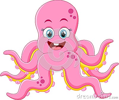 Cute octopus cartoon Vector Illustration