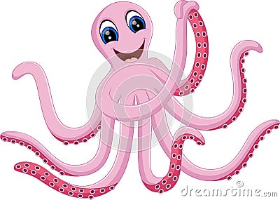 Cute octopus cartoon Vector Illustration