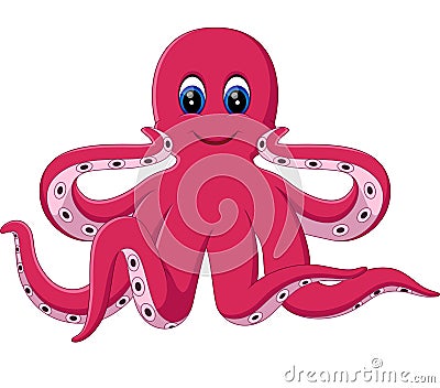 Cute octopus cartoon Vector Illustration