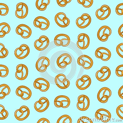 Cute oktoberfest pattern with tasty pretzels Vector Illustration