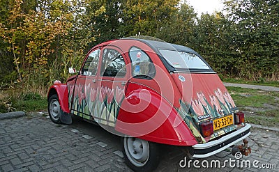 A cute old-timer car, the famous citroÃ«n 2 cv Editorial Stock Photo