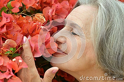 Cute older woman Stock Photo