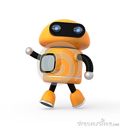 Cute orange robot Stock Photo