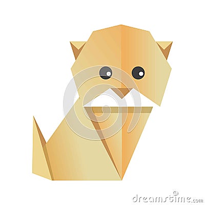 Cute origami dog Vector Illustration