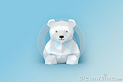 cute origami ice bear AI generated Stock Photo