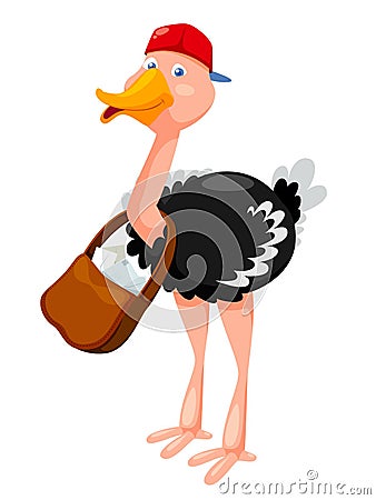 Cute Ostrich Vector Illustration