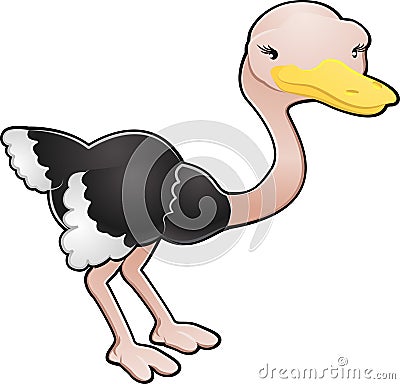 Cute Ostrich Vector Illustration Vector Illustration