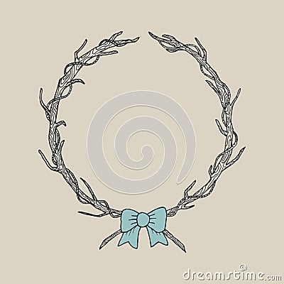 Cute outline style hand drawn frame Vector Illustration